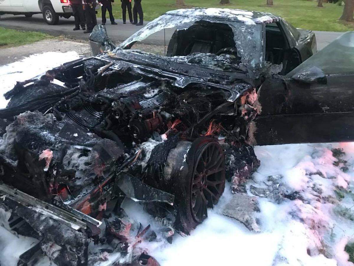 Seth Headley's 1992 Chevrolet Corvette was lit on fire Wednesday morning in his driveway. He caught the act on film with home surveillance footage.