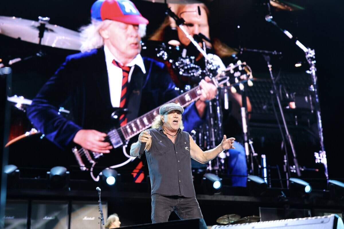 AC/DC lead Brian Johnson sings for thousands of fans at Bank of America Stadium in Charlotte on Saturday, July 11, 2026.