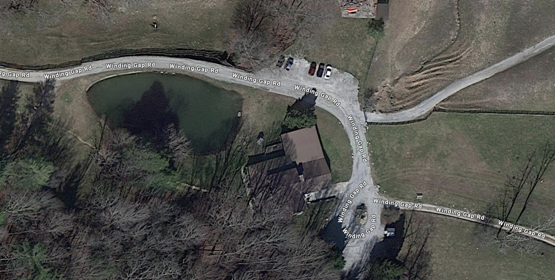 An aerial view of part of the Trails Carolina camp, a wilderness therapy program in Lake Toxaway, North Carolina.