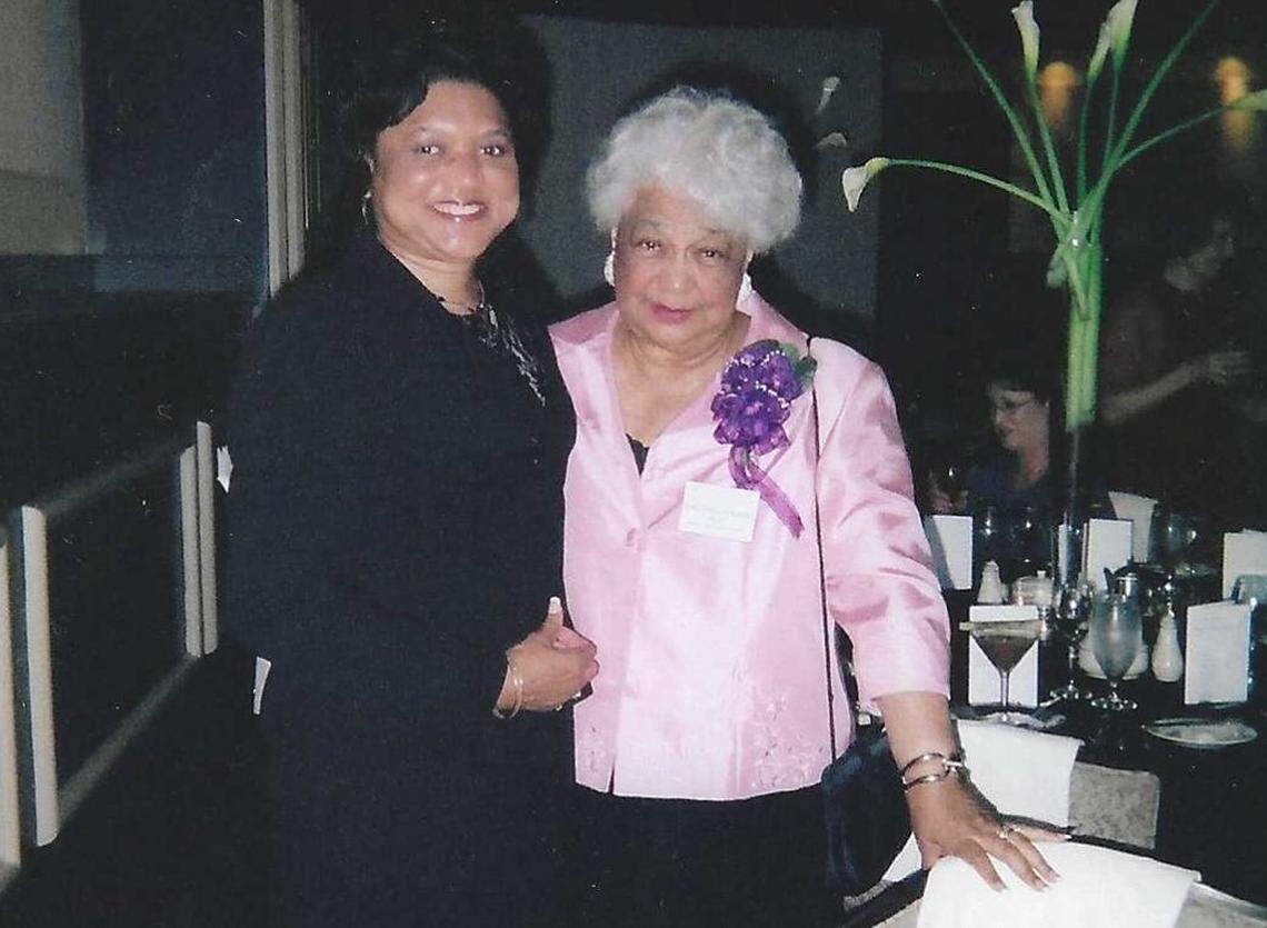 Bertha Maxwell-Roddey, right, with Strauss Moore Shiple in 2008 at the Keeper of the Culture Award ceremony in York County, S.C.