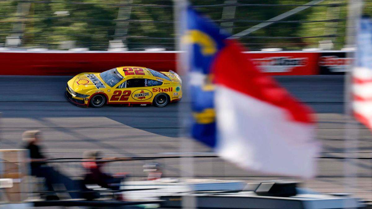 Joey Logano (22) will start the NASCAR Cup Series All-Star Race at North Wilkesboro from the pole.