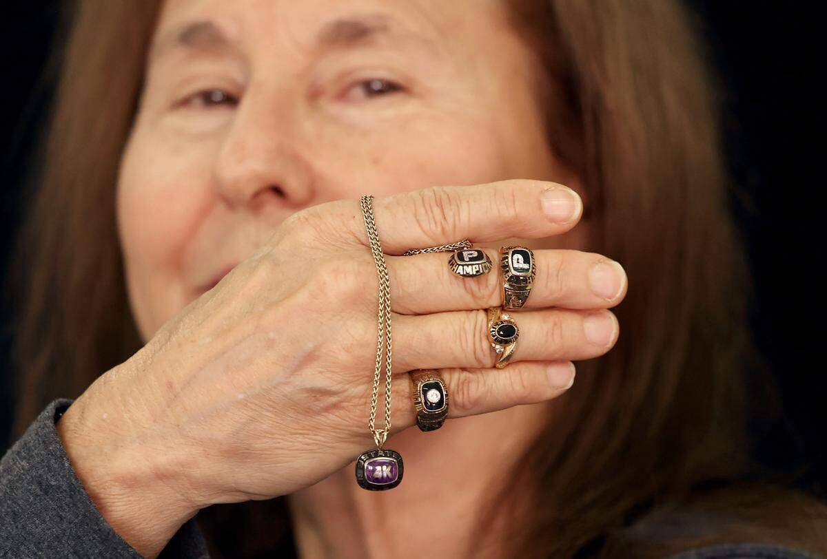 Longtime Providence High and Ardrey Kell High volleyball coach Zoe Bell on Wednesday, Nov. 19, 2025. Bell has won eight regional and five state volleyball championships. Bell now coaches at Ardrey Kell but won four of her five titles at Providence.