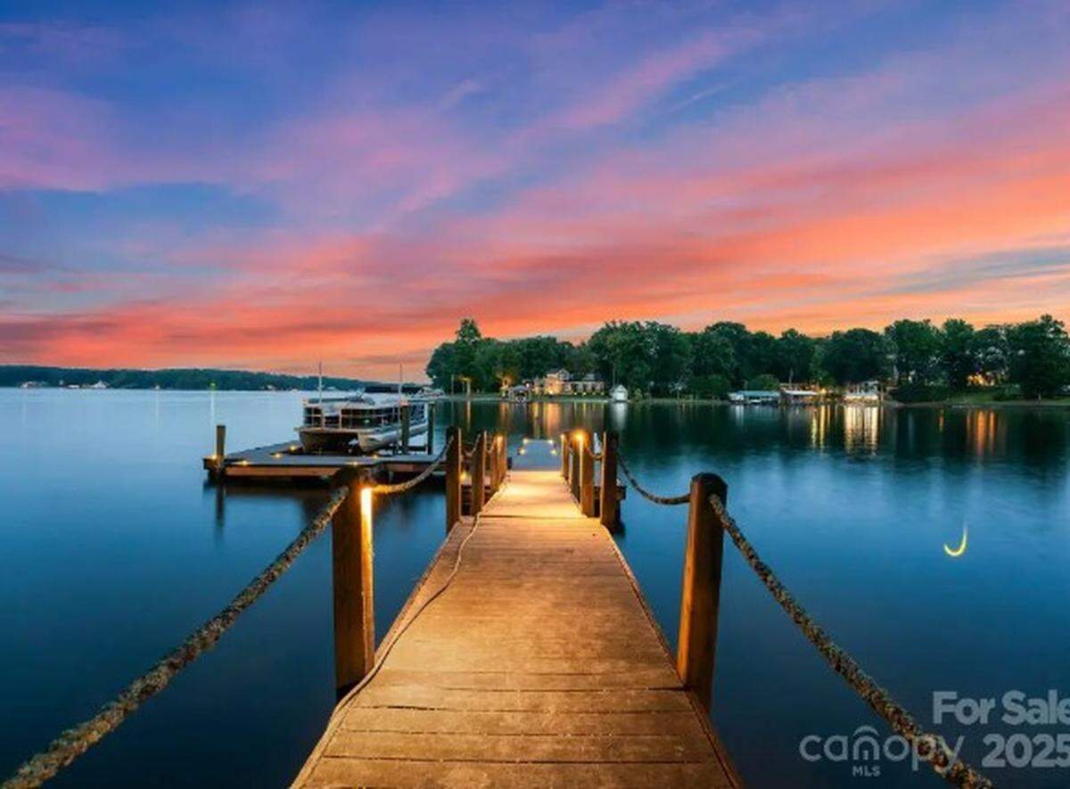 “Resort-style amenities” at Rich and Lori Campe’s Lake Norman estate include this floating dock.