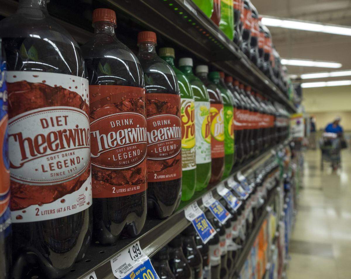 Cheerwine lines the shelves along with other soft drinks at the Food Lion in Charlotte. The company’s bottling company was involved in a lawsuit regarding disability discrimination at a facility in Guilford County.