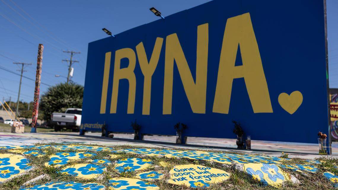 A mural in memory of Iryna Zarutska at the Taoh Outdoor Gallery in Charlotte on Oct. 3.


