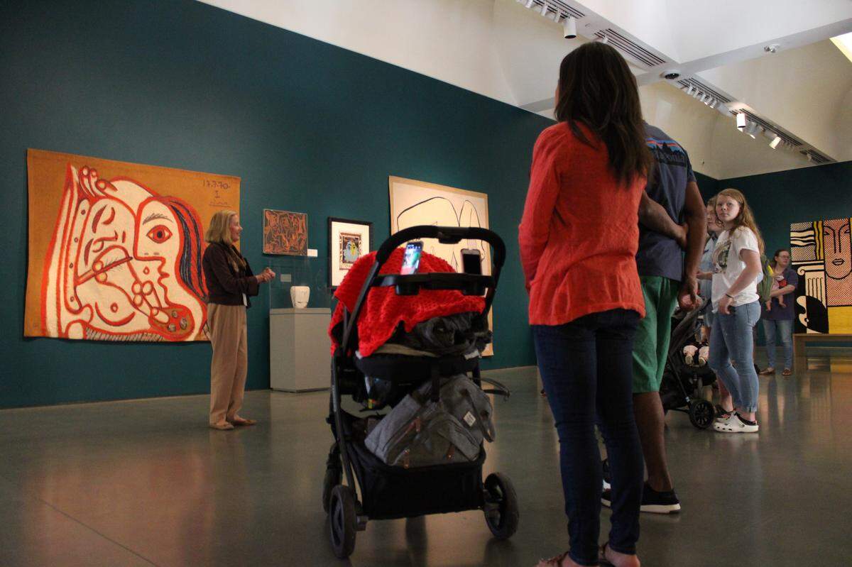 A docent talks to stroller tour participants at the Bechtler Museum of Modern Art last October. Three uptown museums participate in the tours: the Bechtler, Gantt Center and Mint Museum Uptown. The next stroller tour is 10:30 a.m. Feb. 12 at the Harvey B. Gantt Center for African-American Art + Culture.