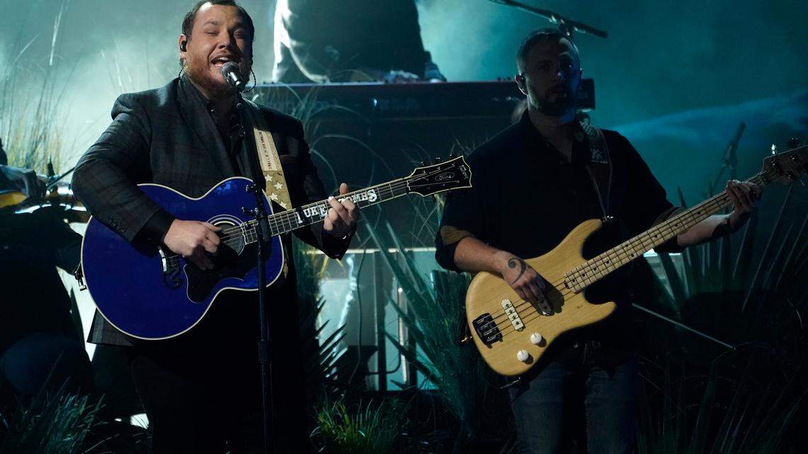 Luke Combs performs “Going, Going, Gone” at the 65th annual Grammy Awards on Sunday, Feb. 5, 2023, in Los Angeles.