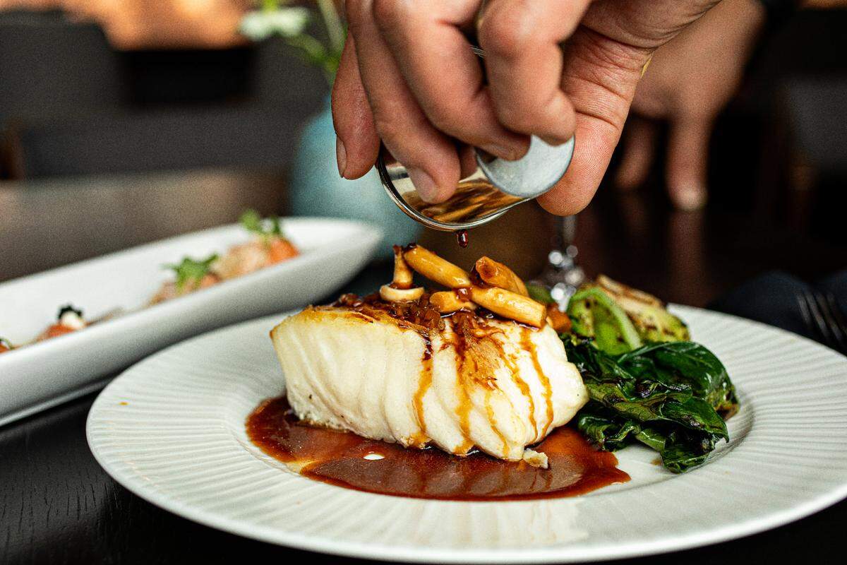 The Seared Miso Sea Bass at Mizu.