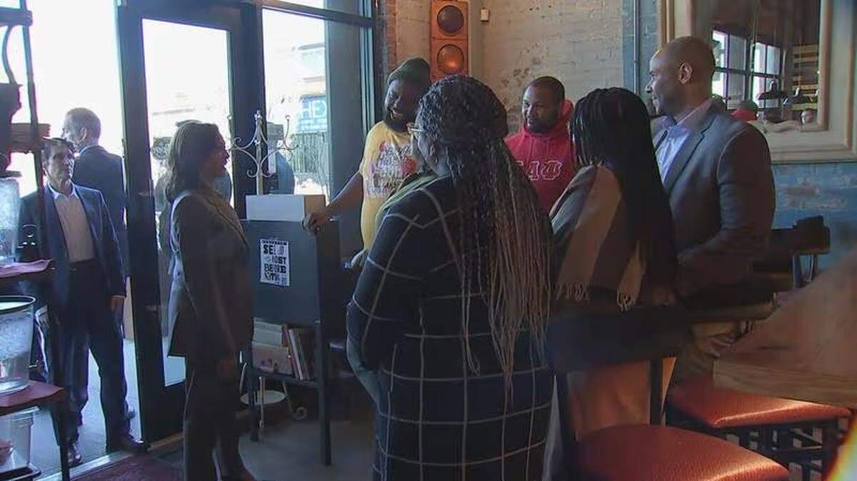 Vice President Kamala Harris visited local restaurant Leah & Louise while she was in Charlotte on Thursday, Jan. 11, 2024.