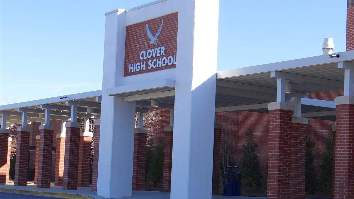 The entrance to Clover High School off of S.C. 55 in Clover.