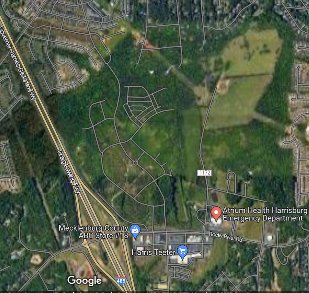 MPV Properties is proposing a mixed-use development just east of Interstate 485 near Rocky River Road. Plans call for a mix of residential and commercial uses.
