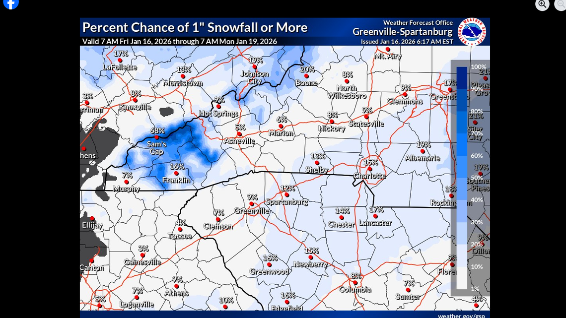 Chance of Sunday snow remains for Charlotte, but with ‘a lot of uncertainty’