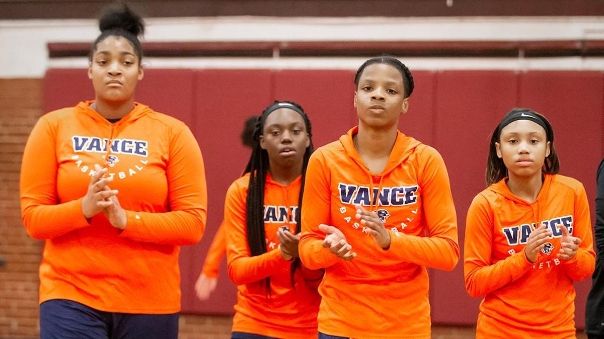 Vance Teammates ready for the start of their game vs West Charlotte.