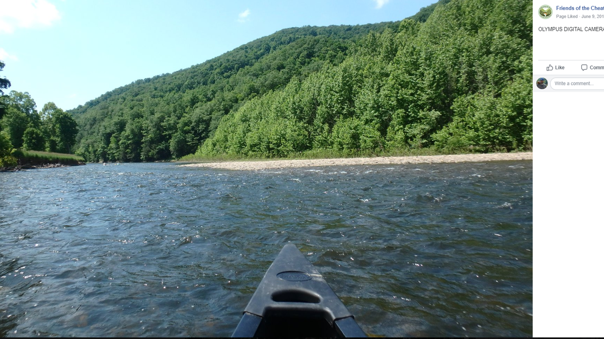 The Cheat River through West Virginia, where a kayaker was killed when a tree fell during a storm Sunday.