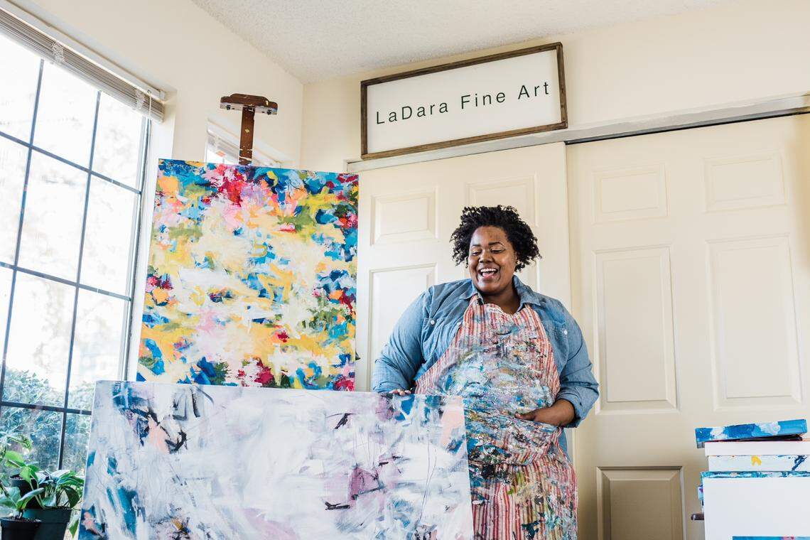 Charlotte artist LaDara McKinnon’s work will be featured in the upcoming exhibit organized by Teresa Hopson.