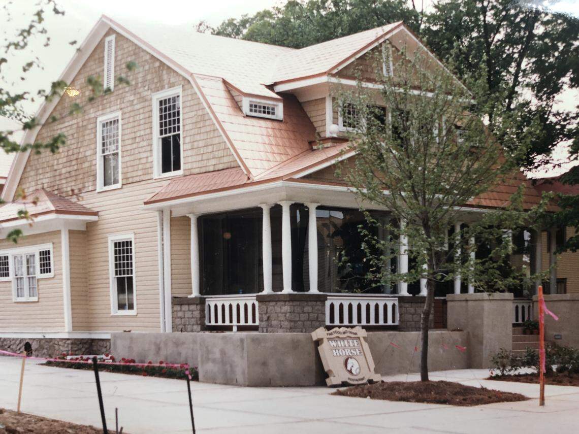 The White Horse just before opening, circa February 1986.