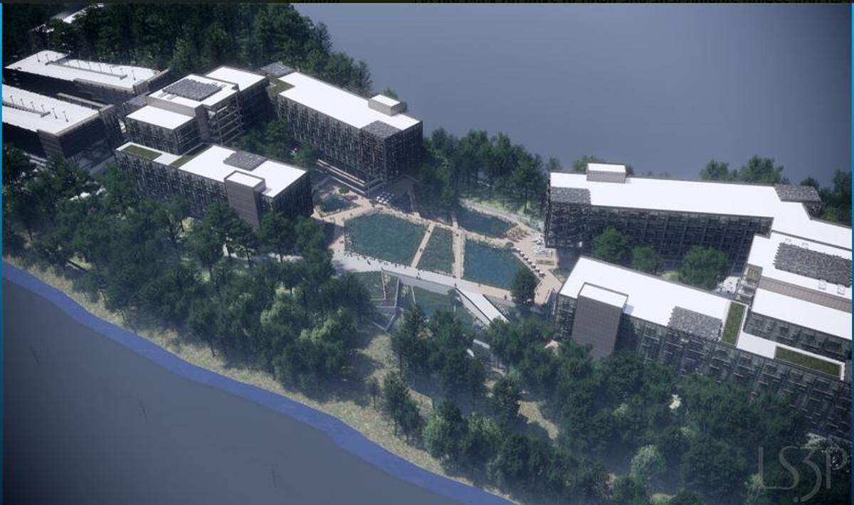 Centene Corp. CEO Michael Neidorff presented renderings of the new campus to be built in University Research Park in Charlotte, including six buildings.
