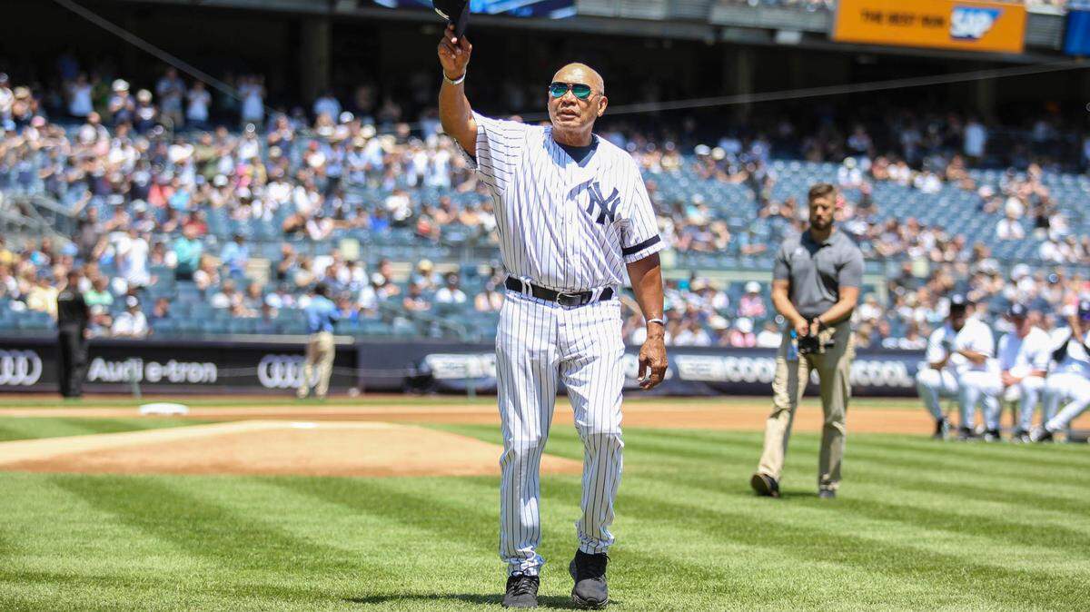 Former New York Yankees legend Reggie Jackson at the 2019 Yankees Old Timers’ Day at Yankee Stadium in the Bronx, N.Y.