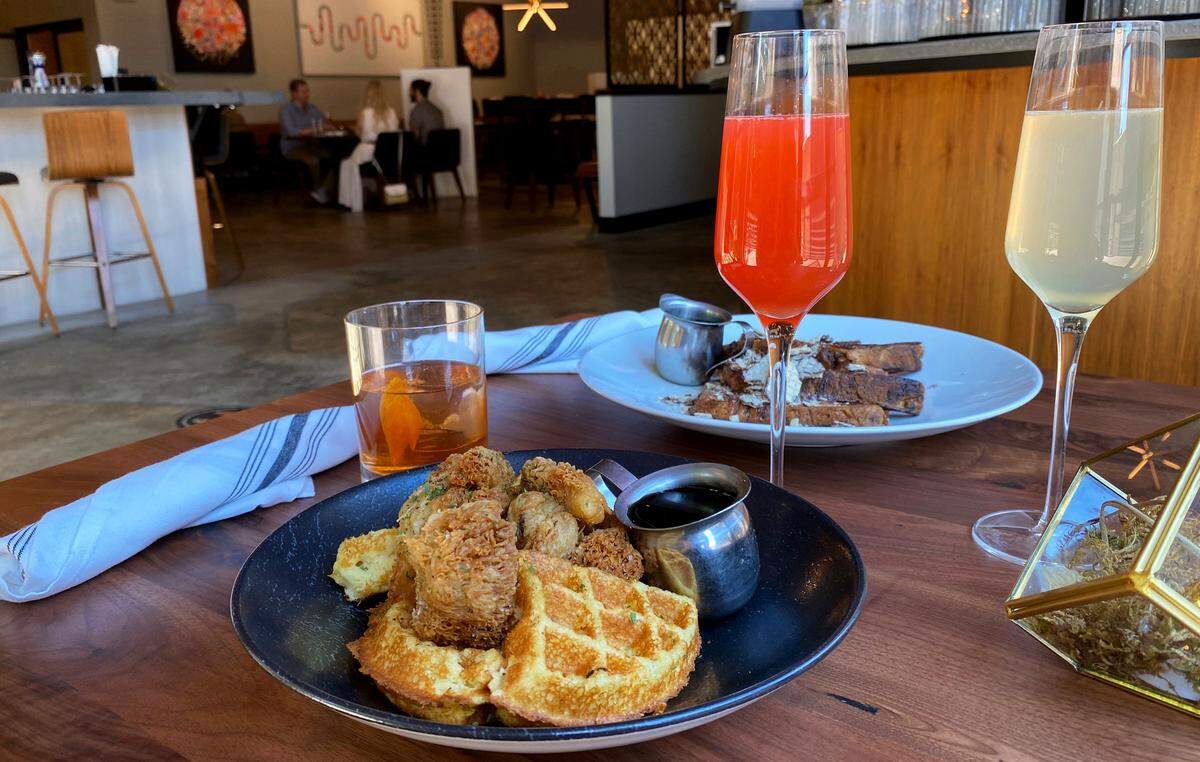 Alchemy’s Lion’s Mane and Waffle is a vegan option for breakfast or brunch ($14).