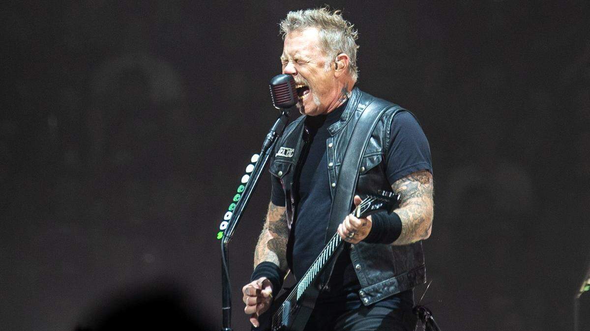 Metallica’s lead singer James Hetfield performs with the band at Spectrum Center in Charlotte in October 2018.