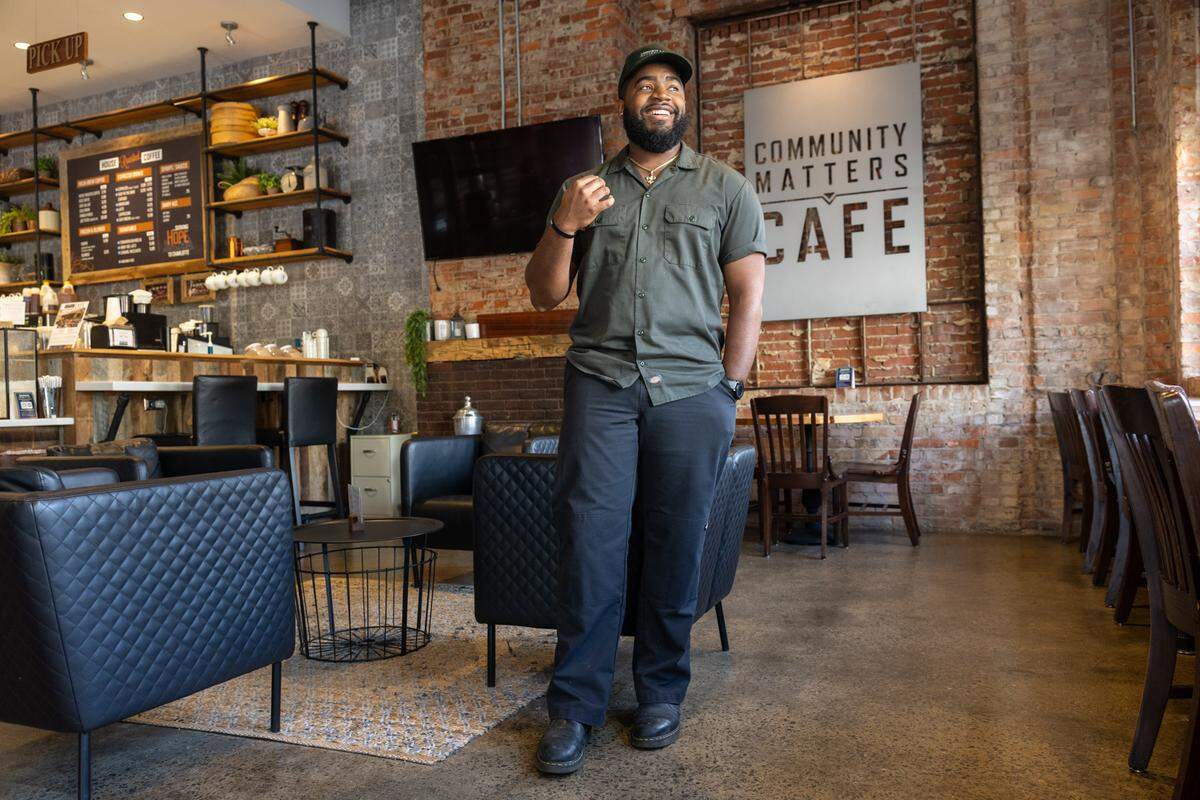 Chayil Johnson, chef at Community Matters Cafe, originally wanted to go to the New Orleans Center for Creative Arts at age 12 to study music as a saxophone player. Instead, he was accepted into the culinary program, where he discovered a love of cooking.