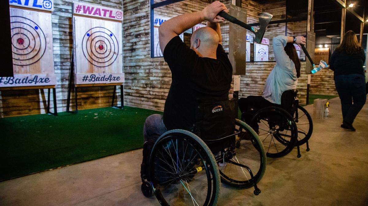 Bad Axe Throwing is opening near the Spectrum Center at 350 E. 6th St. This photo was taken before COVID-19 arrived in Charlotte.