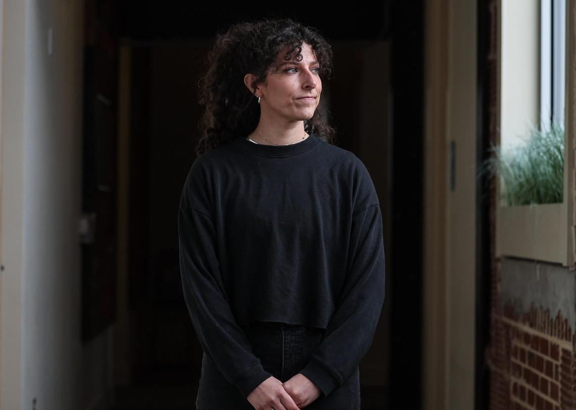 Ansley Ozment, a remote ambassador program coordinator who helps with World Relief, poses for a photo in Charlotte on Friday, March 7, 2025.