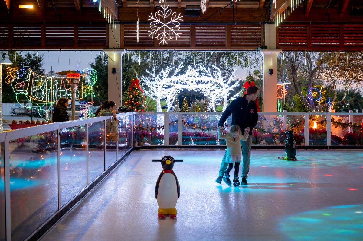 The skating rink is the star of the show at Charleston Harbor Resort.