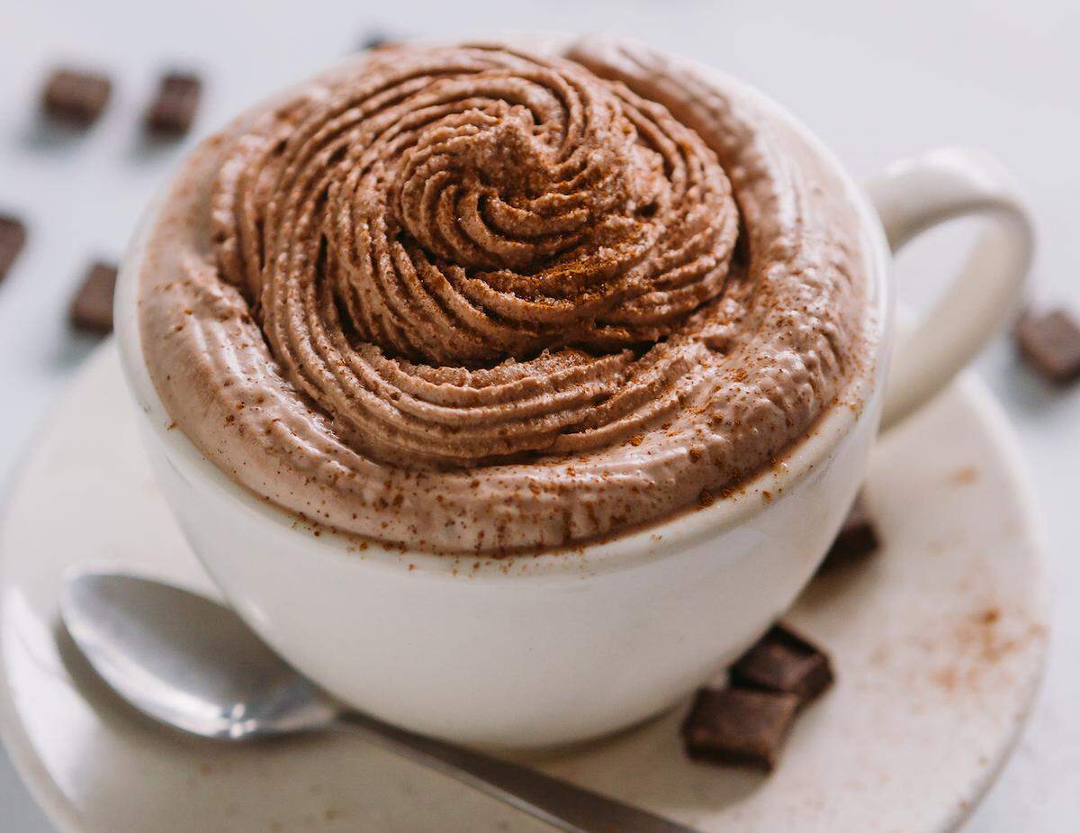 The Cinnamon Chérie Café Crème at Amelie’s mixes cinnamon butter, espresso from Pure Intentions Coffee and milk topped with chocolate whipped cream and cinnamon sugar.