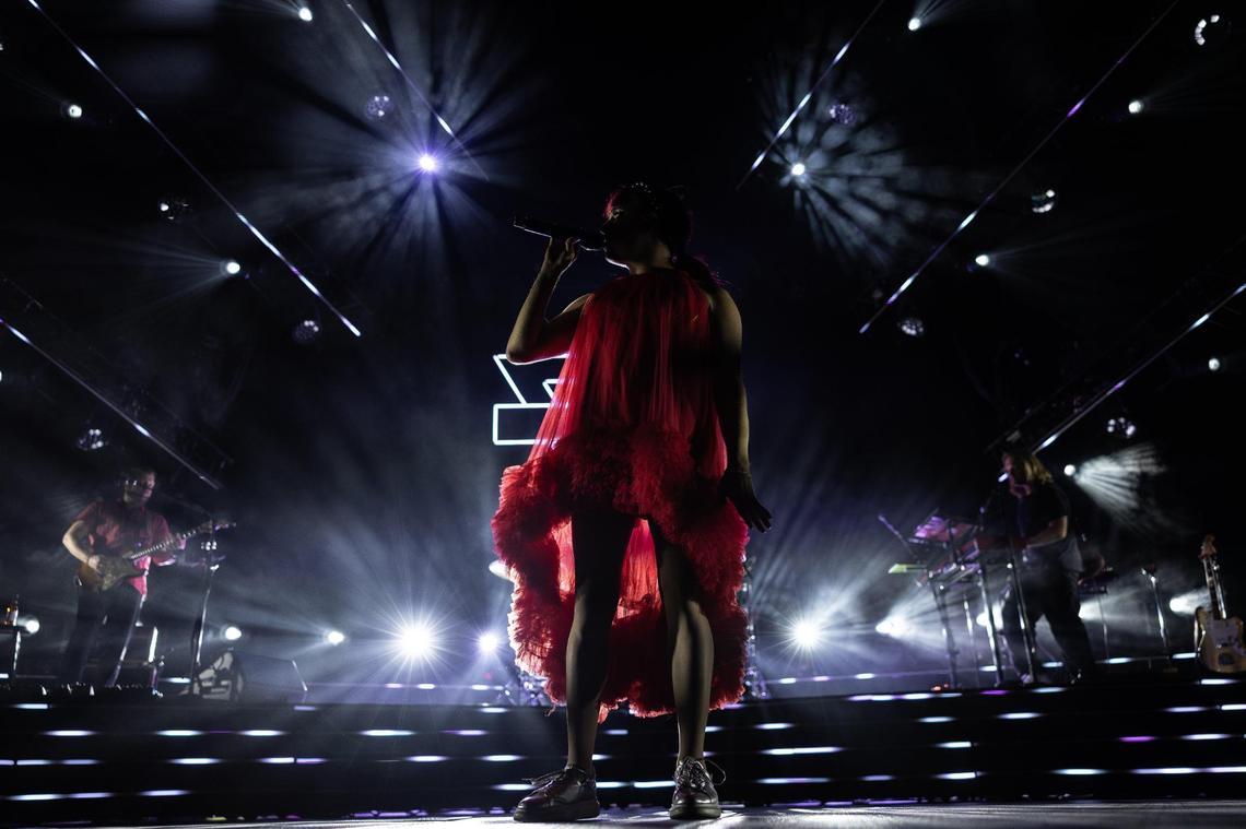 Rainbow Kitten Surprise performs at the Spectrum Center in Charlotte, N.C. on Friday, October 25, 2024.