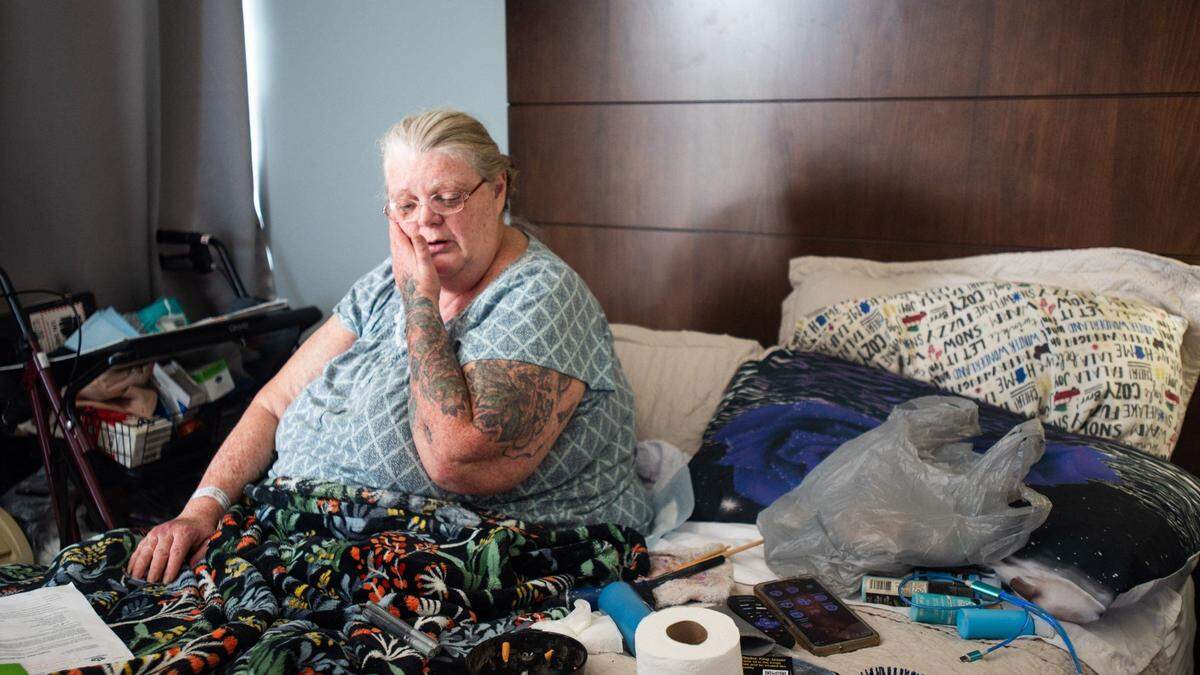 Ellen Miller, shown on June 6, 2024, feels she got scammed at the Lamplighter Inn in Charlotte.