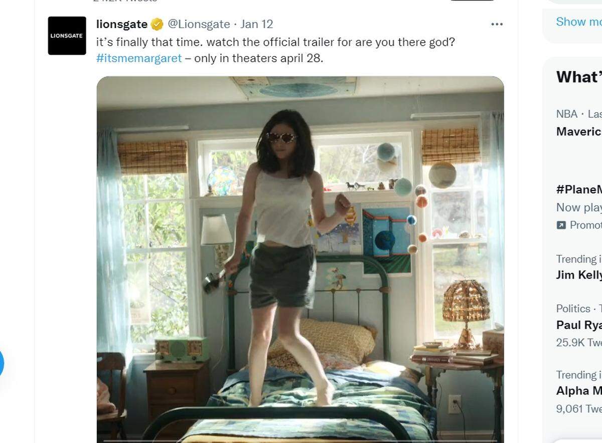 A scene from the trailer for “Are You There God? It’s Me, Margaret”
