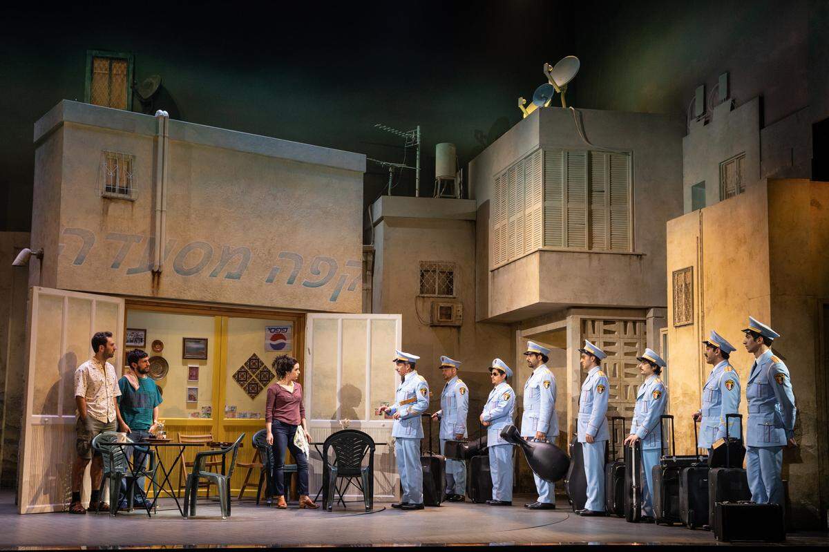 The North American Tour company of “The Band’s Visit” performs on stage. The Tony Award-winning Broadway show comes to the Knight Theater Aug. 6-25 as part of the Broadway Lights series.