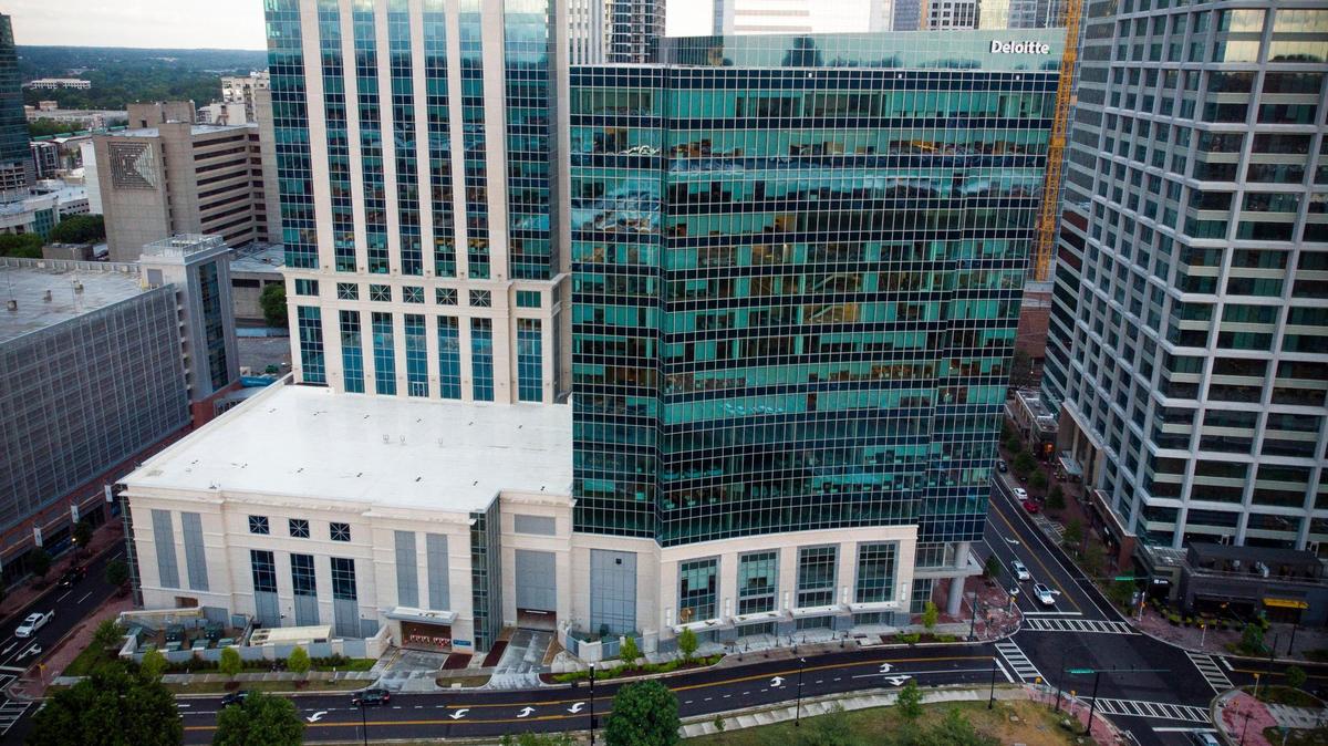 Highwoods Properties is expected purchase the 18-story, 367,000-square-foot glass building anchored by Deloitte at 650 South Tryon Street in Charlotte, N.C., Thursday, May 12, 2022.