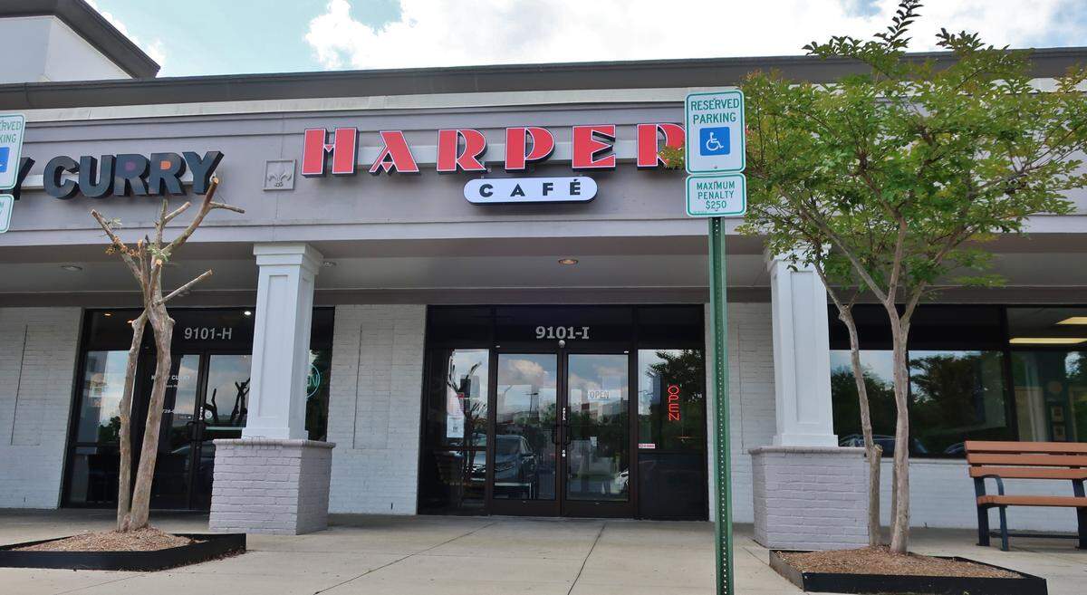 Harper’s Cafe is located at 9101 Pineville-Matthews Rd in Pineville.