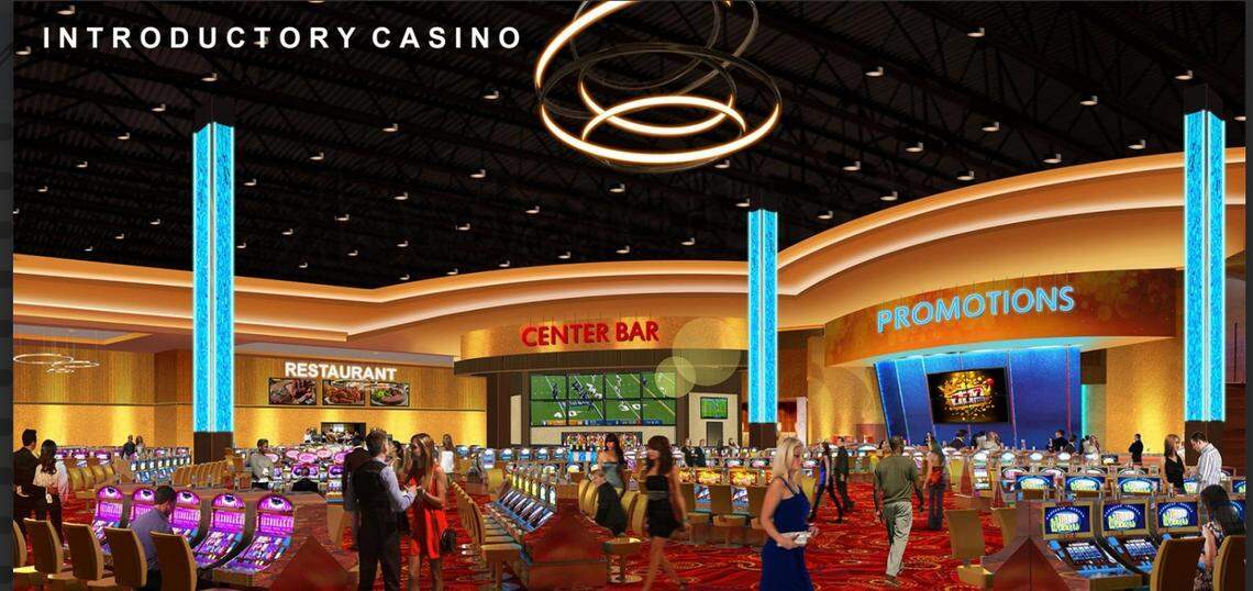 This architect rendering shows the interior of the planned Two Kings Casino Resort introductory casino.