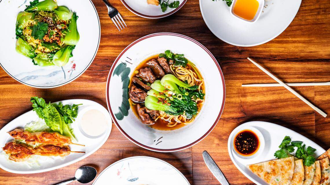 At YaMe Asian Noodles, popular dishes include the YaMe Beef Noodle Soup and Chicken Skewers.