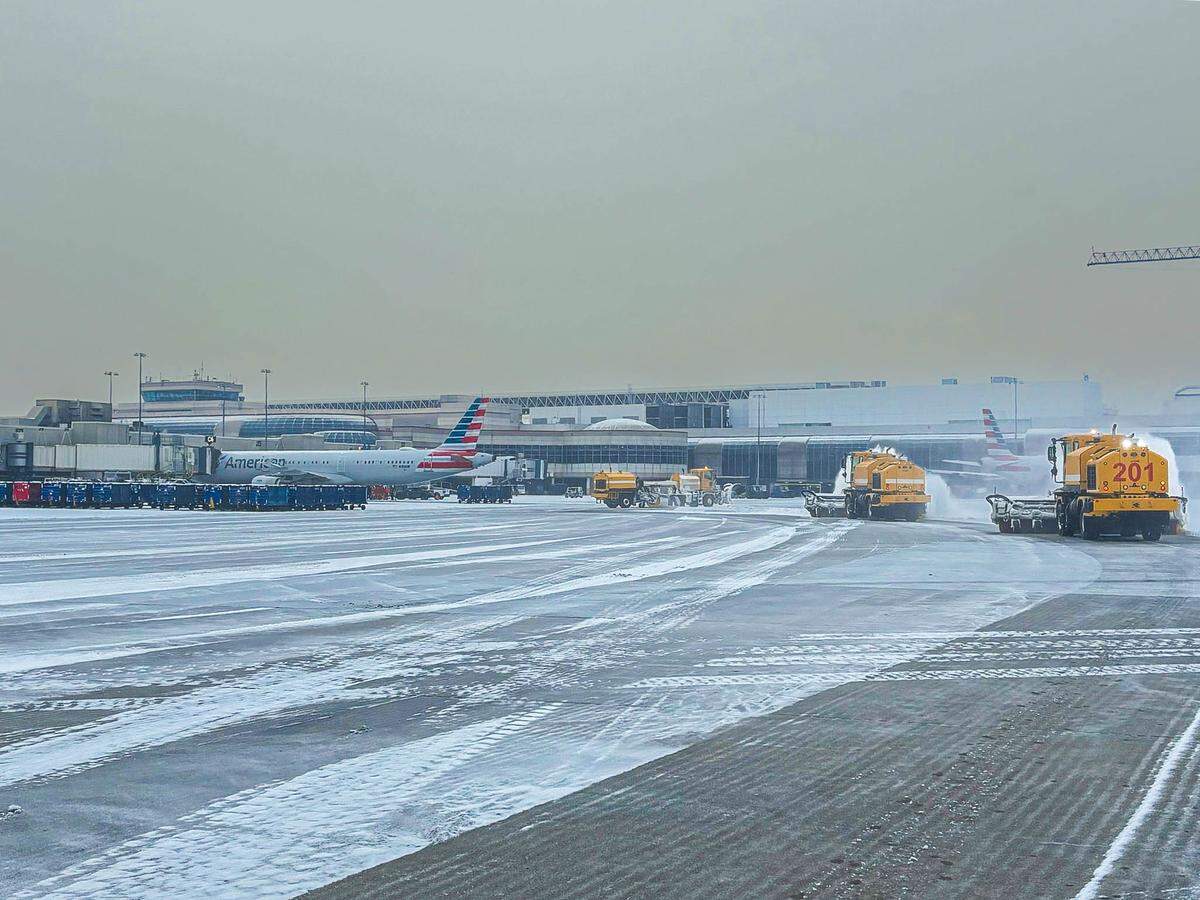 Charlotte Douglas International Airport said snow teams worked continuously to clear runways, taxiways, roadways, sidewalks and pedestrian areas, as well as deicing aircraft, during the weekend ice storm.