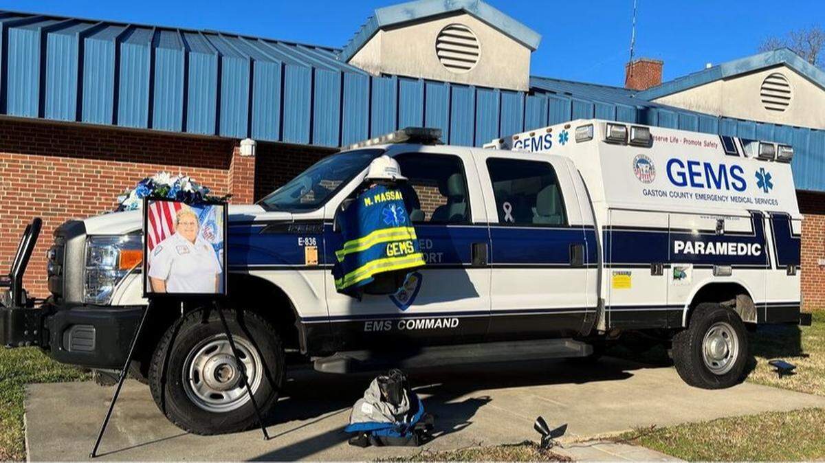 Gaston County EMS placed a temporary memorial to EMS Lt. Melanie Massagee in front of its station at 615 N. Highland St. in Gastonia.