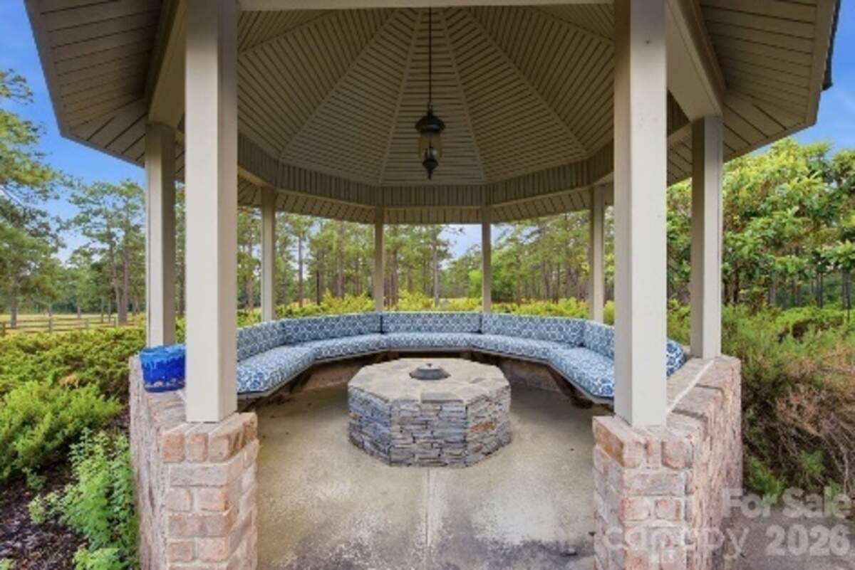 The mansion has multiple areas to relax in the outdoors.