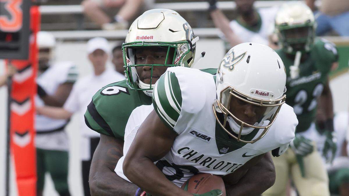 Charlotte 49ers cornerback Marquill Osborne (6) made an impression during the 49ers’ spring game.