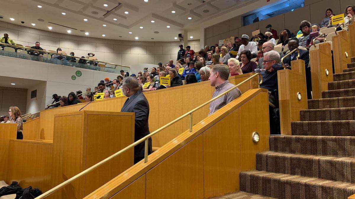 Community members share concerns about potential changes to city ordinances at the Charlotte City Council meeting Monday.