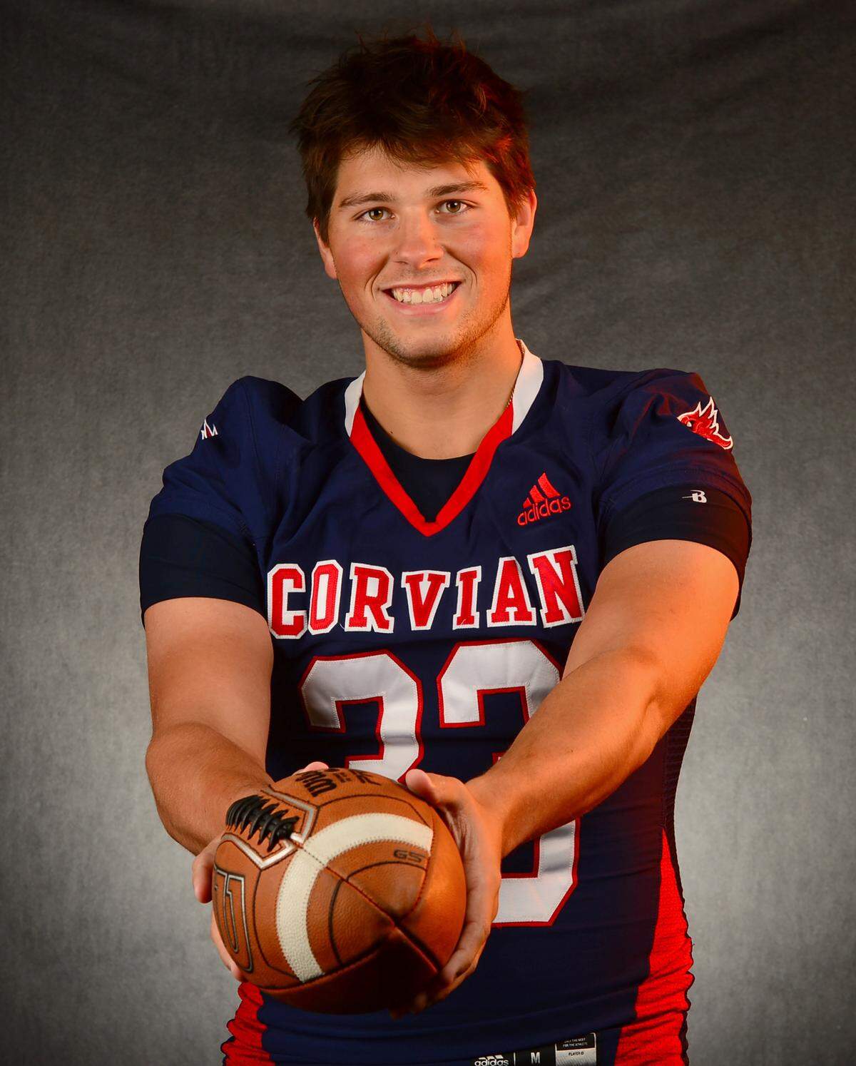 Corvian Community School Cardinals punter Cooper Peterson on Tuesday, December 9, 2025.