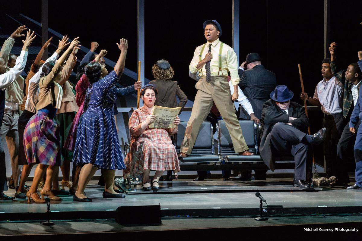 Opera Carolina is being sued by a longtime employee who was fired by email in November. Seen here is the 2021 production of “I Dream.”
