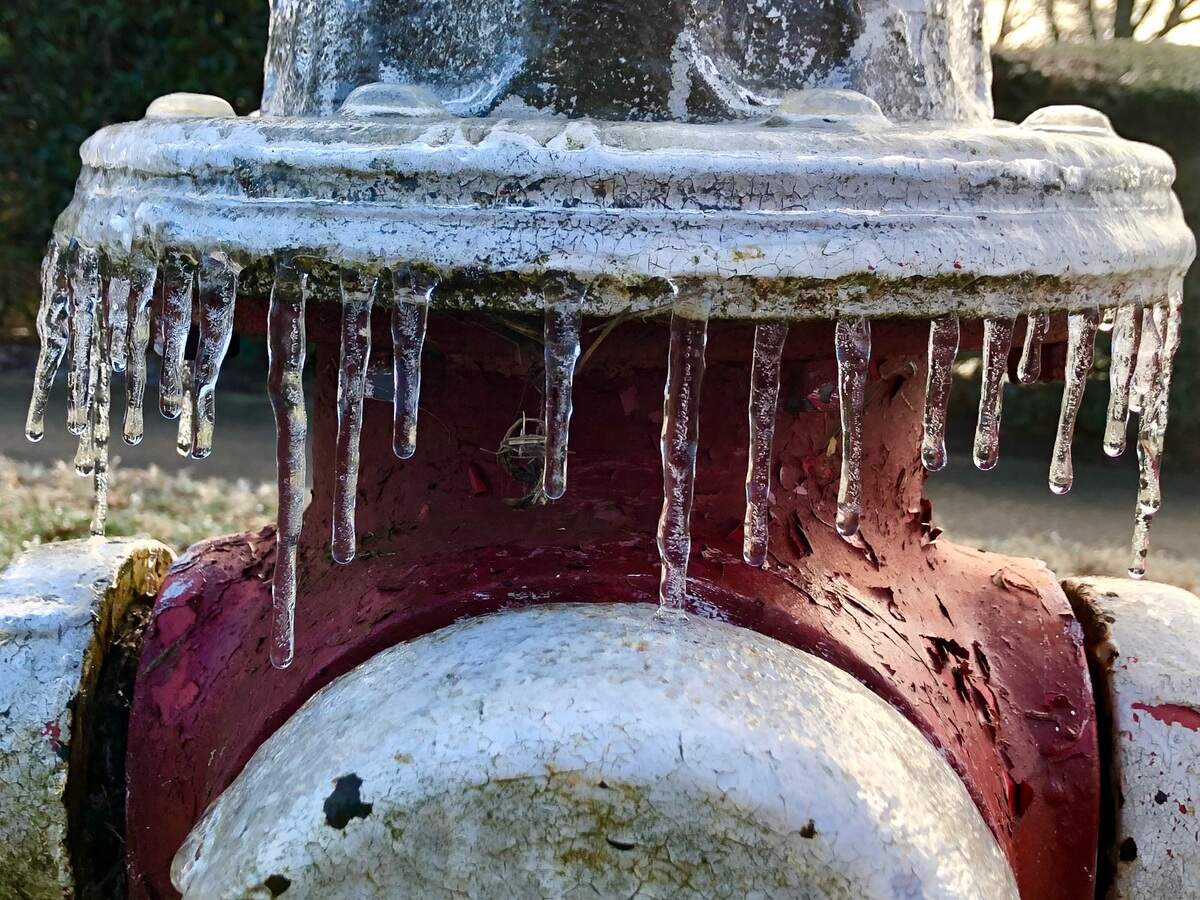 Small ice cycles are a small remnant of a wintry mix that passed through the area on Friday, January 10, 2025.