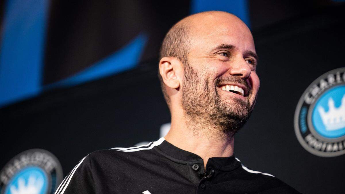 Charlotte FC’s coach Miguel Ángel Ramírez smiles will learn more about what his first roster will look like after Tuesday night’s MLS expansion draft.