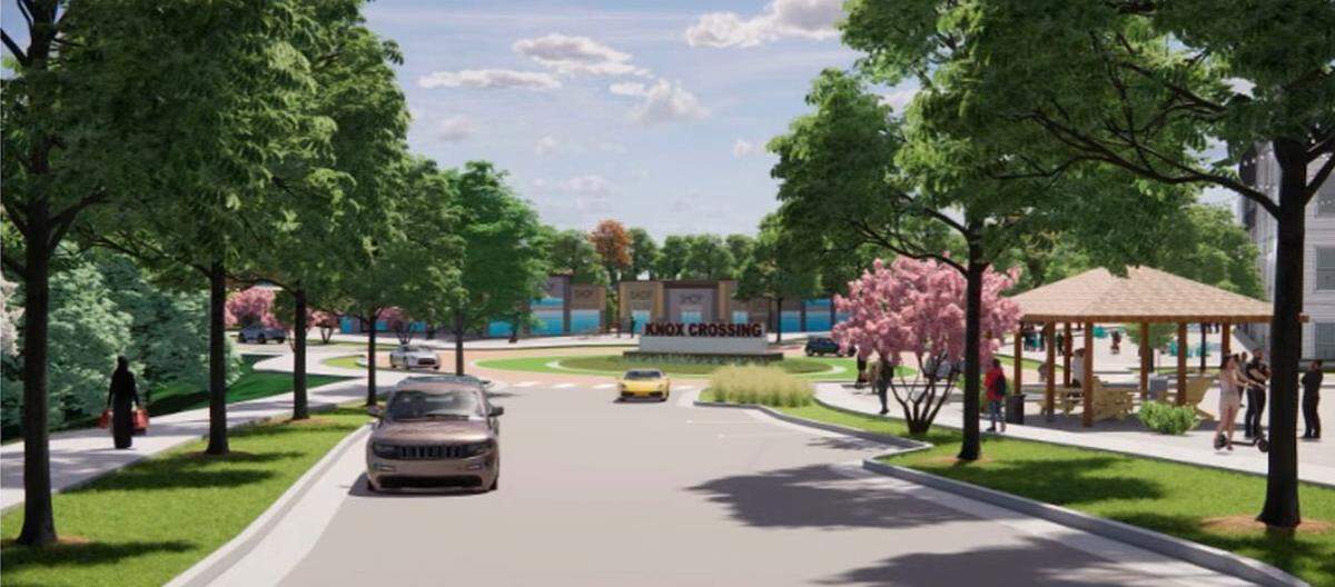 A roundabout is pictured in the proposed Knox Crossing development