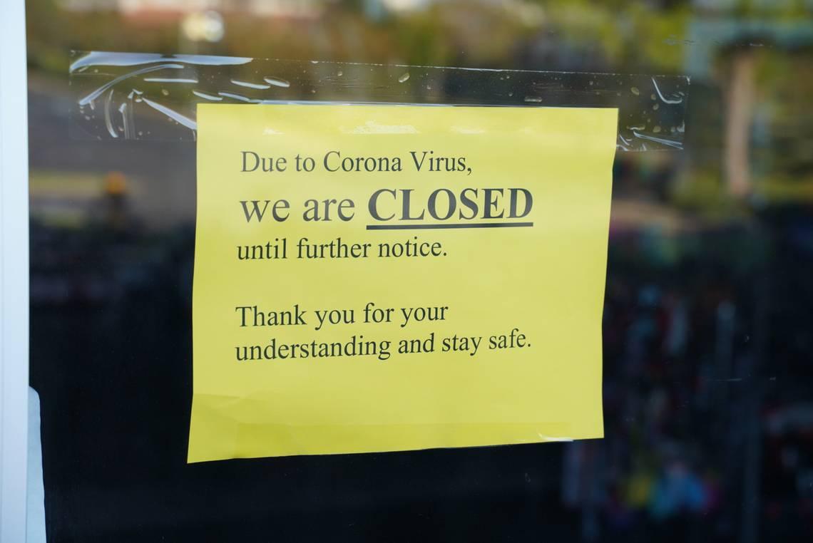 Businesses across the US have been forced to close due to the coronavirus pandemic, with some shuttering forever. This sign is posted on the door of Hope Beauty Supply in Charlotte.