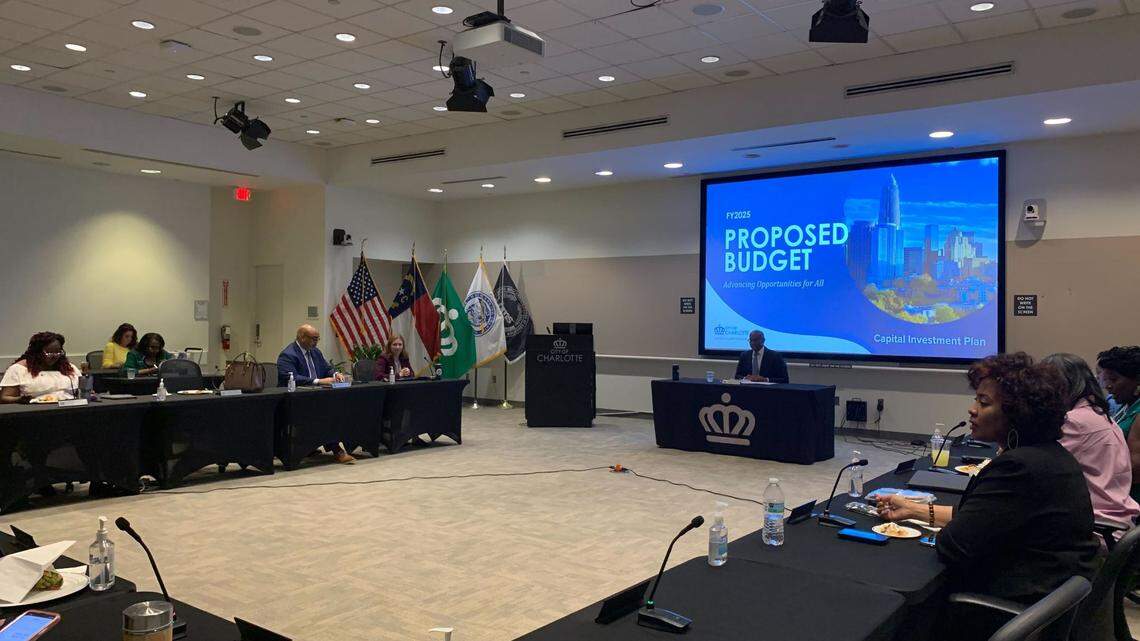 Charlotte City Council members meet Monday for City Manager Marcus Jones’ proposed budget presentation. Jones’ budget, if approved by the council as presented, would include tax and fee increases.