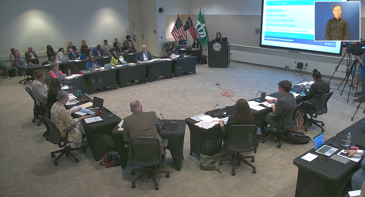 The Charlotte-Mecklenburg Schools Board of Education met April 26, 2022 to discuss and approve the district’s 2022-2023 budget, which now heads to county commissioners for final approval.